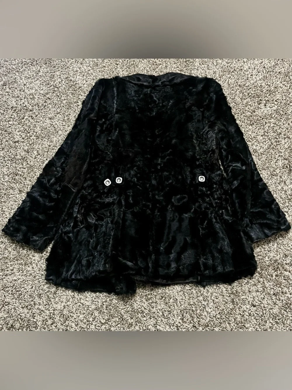 Vintage Black Fur  Coat Hip Length Lined Custom Made - Picture 9 of 12